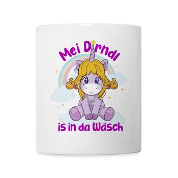 Niedlicher Einhorn Baby mit Regenbogen - Tasse - Weiß - Vorne