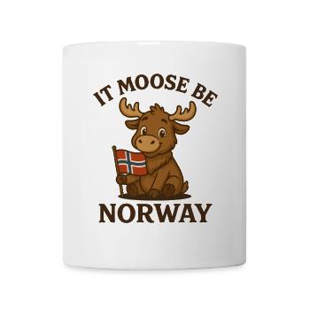 Elch & Norwegen Wortwitz – It Moose Be Norway - Mug - white - Front