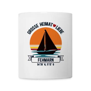 Fehmarn Heimat Ost Holstein Küste Segler Ostsee - Tasse - Weiß - Vorne