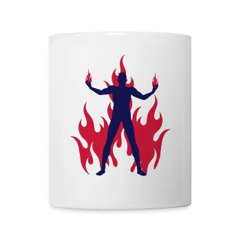 rocking devil - rockender teufel - flammen flames - Mug - white - Front