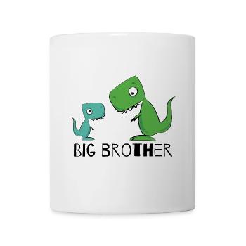 cute dino dinosaur sibling "big brother" - Mug - white - Front