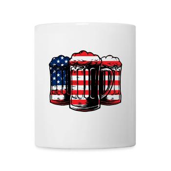 Memorial Day Fourth of July Beer USA Flag Amerik - Mug - white - Front