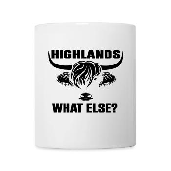 Highlands was sonst - robuste Highland Rinder - Tasse - Weiß - Vorne