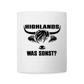 Highlands was sonst - robuste Highland Rinder - Tasse - Weiß - Vorne