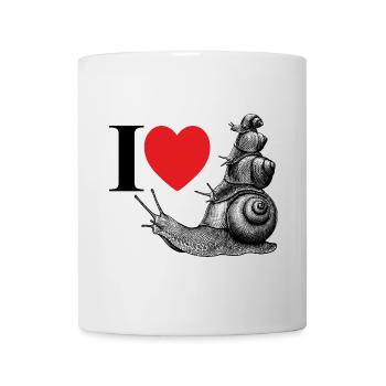 I love snails - a heart for snails - Mug - white - Front