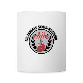 Ne jamais sous-estimer un Boxeur - Mug blanc - blanc - Devant