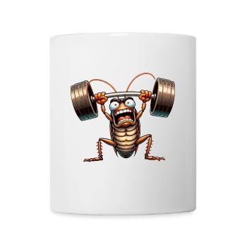 Kakerlake Gewichtheber Hantel Training Workout - Tasse - Weiß - Vorne