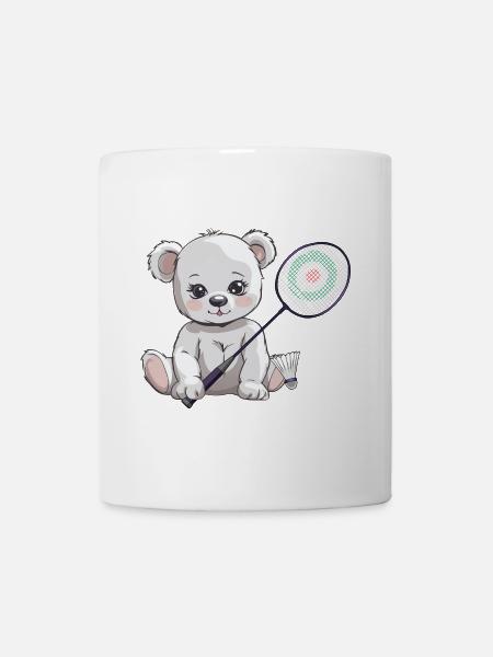 Teddy Tennis Tennisspieler Tennisschläger Kind - Tasse - Weiß