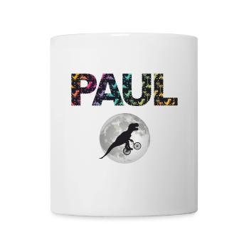 PAUL - Beau prénom de garçon avec dinosaure - Mug blanc - blanc - Devant