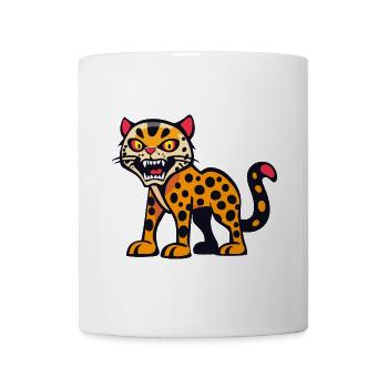 Leopard Halloween Comic Lustig - Tasse - Weiß - Vorne