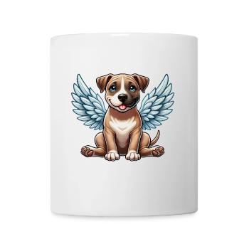 Mignon pitbull avec des ailes d’ange dessin animé - Mug blanc - blanc - Devant
