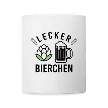 Lecker Bierchen Bier Hopfen Bierliebhaber - Tasse - Weiß - Vorne