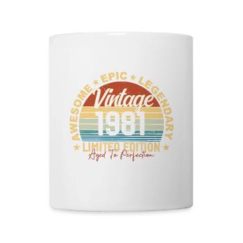 Retro 1981 Jahrgang Geburtstag 1981 Geschenk 1981 - Tasse - Weiß - Vorne