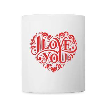I love You - Valentine' Day - Liebe - Geschenk - Tasse - Weiß - Vorne