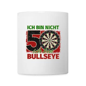 Ich bin nicht 50 ich bin Bullseye Geburtstag Dart - Tasse - Weiß - Vorne
