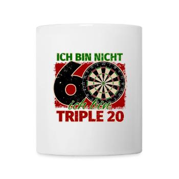 Ich bin nicht 60 ich bin Triple 20 Geburtstag Dart - Tasse - Weiß - Vorne
