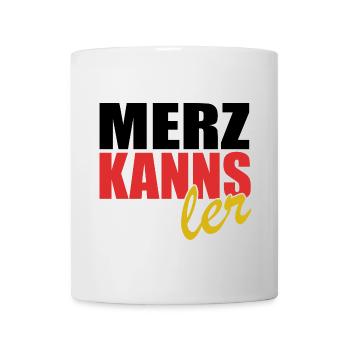 Merz kanns - Kanzler - Kanzlerkandidat - Tasse - Weiß - Vorne