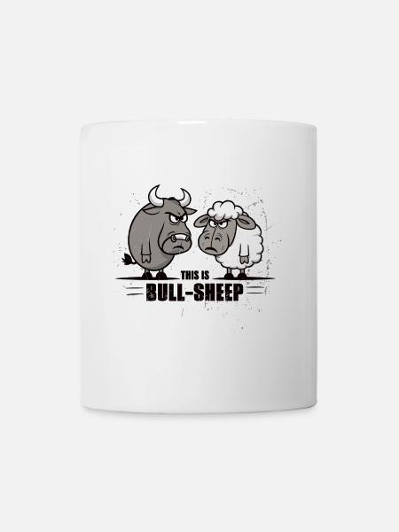 This is Bull-Sheep – Lustiges Wortspiel Design - Tasse - Weiß