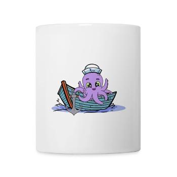 Krake Kraken Kinder Kind Boot Boote maritim - Tasse - Weiß - Vorne