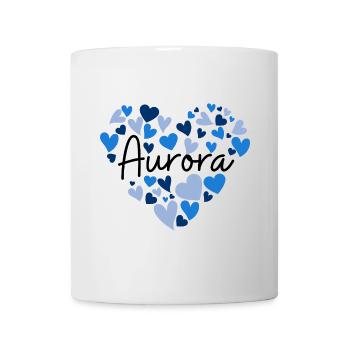 Ich liebe Aurora Herzen in Blau - Tasse - Weiß - Vorne
