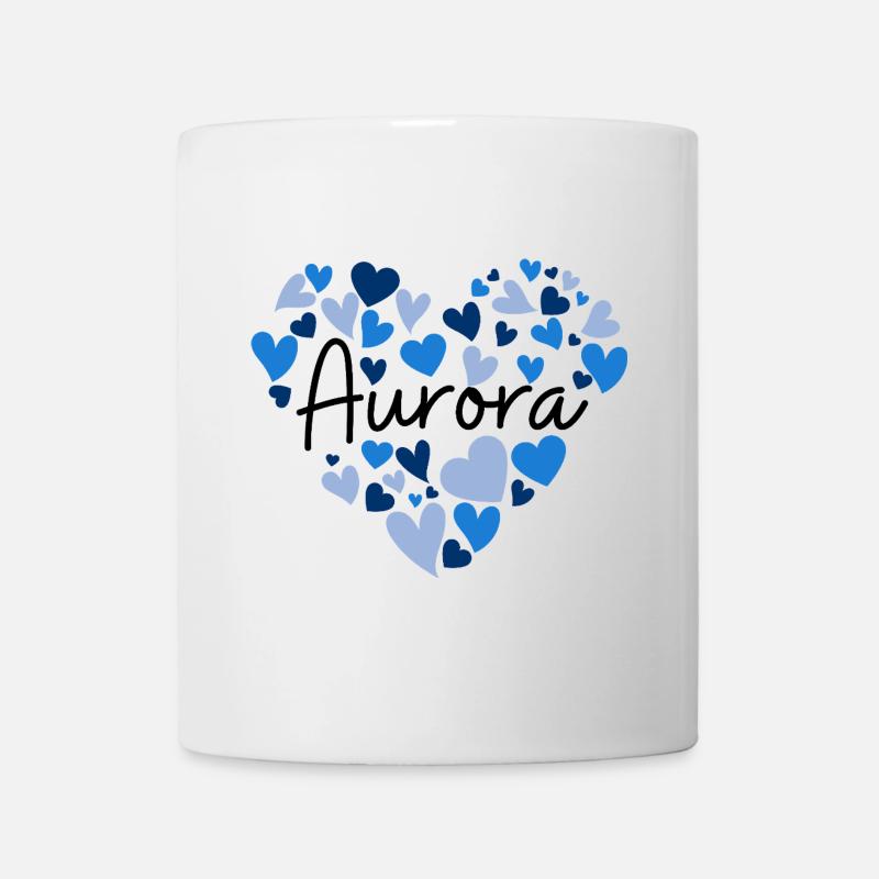 I love Aurora hearts in blue - Mug - white