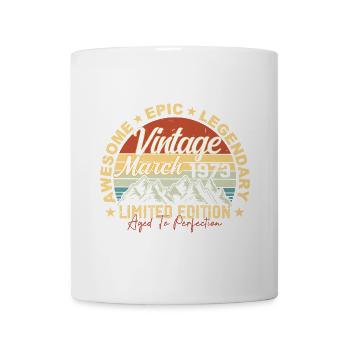 Mars 1973 Anniversaire, Cadeau d’anniversaire Mars 1973 - Mug blanc - blanc - Devant