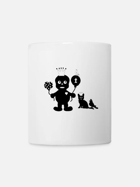 Kleiner Grufti mit seinen Freunden Silhouette Dark - Tasse - Weiß