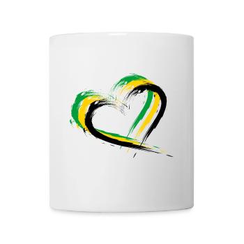 Herz Bürste Flagge Jamaika - Tasse - Weiß - Vorne