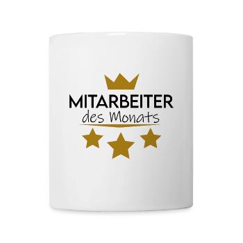 Mitarbeiter des Monats - Tasse - Weiß - Vorne