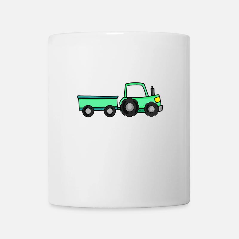 Traktor mit Anhänger - Tasse - Weiß