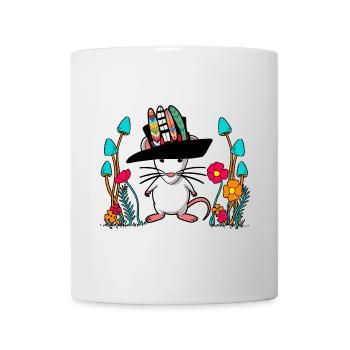 Autumn Mouse Hippie Vintage Retro Rodent Rat - Mug - white - Front
