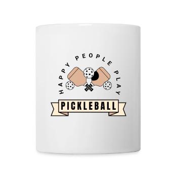 Glückliche Menschen spielen Pickleball-Paddle-Sportliebhaber - Tasse - Weiß - Vorne