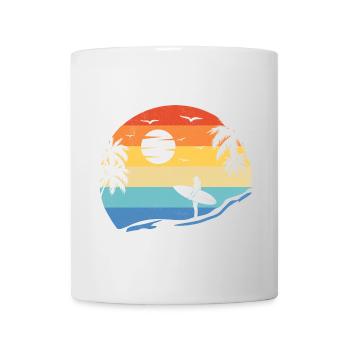 Beach Surfing Surfboard Vintage Surfer Beach Surf - Mug blanc - blanc - Devant