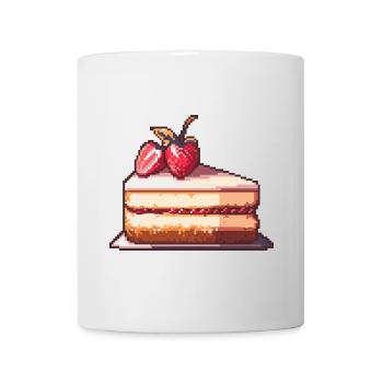 Cheesecake Pixel Icon Cake - Mug - white - Front