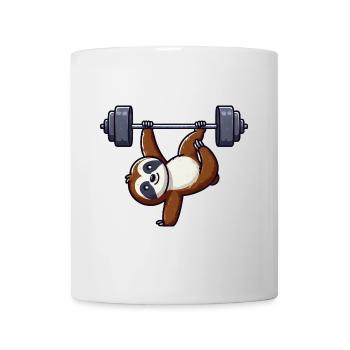 Skurriles Faultier Workout Klimmzüge Fitness - Tasse - Weiß - Vorne