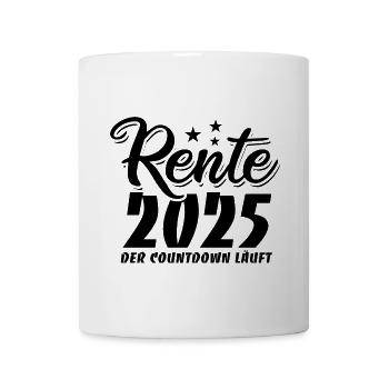 Rente 2025 der Countdown läuft - Ruhestand Pension - Tasse - Weiß - Vorne