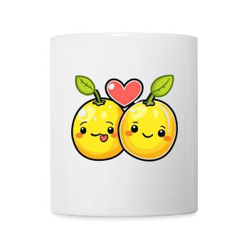 Lemon Couple Love Heart Comic - Mug - white - Front