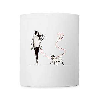 Connexion du cœur – maîtresse avec chien - Mug blanc - blanc - Devant