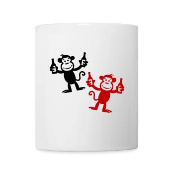 Monkey Bière Drôle De Fête Célibataire - Mug blanc - blanc - Devant