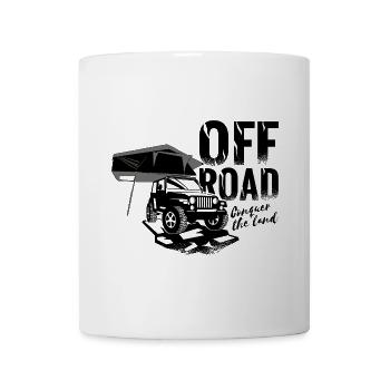 Offroad roof tent overnight outdoor adventure - Mug - white - Front