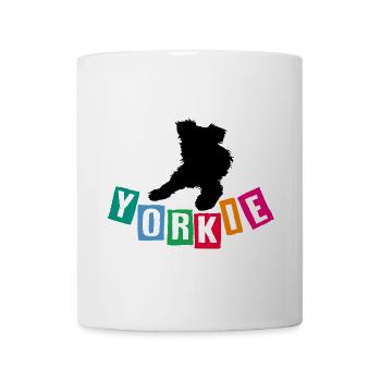 Yorkie Yorkshire Terrier with colorful letters - Mug - white - Front