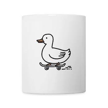 Drôle de canard sur un skateboard pour les skateurs - Mug blanc - blanc - Devant