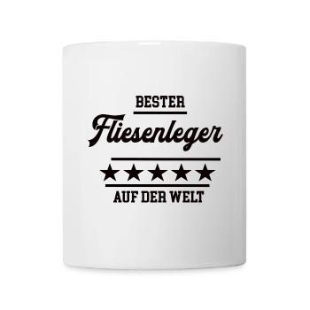 Bester Fliesenleger Weltbester Handwerker - Tasse - Weiß - Vorne