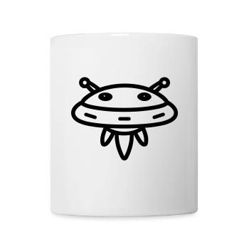 fliegende Untertasse - Tasse - Weiß - Vorne