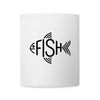 Os de poisson, squelette, pêche à chevrons - Mug blanc - blanc - Devant