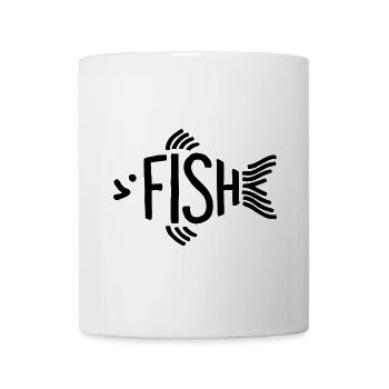Os de poisson, squelette, pêche à chevrons - Mug blanc - blanc - Devant