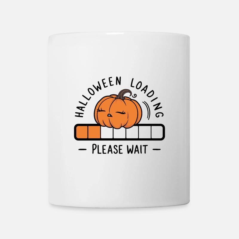 Kürbis Spruch Halloween Loading Please Wait - Tasse - Weiß