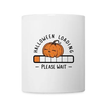 citrouille disant Halloween chargement s’il vous plaît attendez - Mug blanc - blanc - Devant