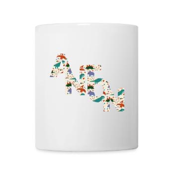 ANTON - Beau prénom de garçon avec dinosaure - Mug blanc - blanc - Devant