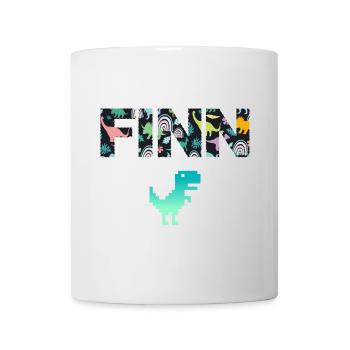 FINN - Schöner Jungen Name mit Dinosaurier - Tasse - Weiß - Vorne